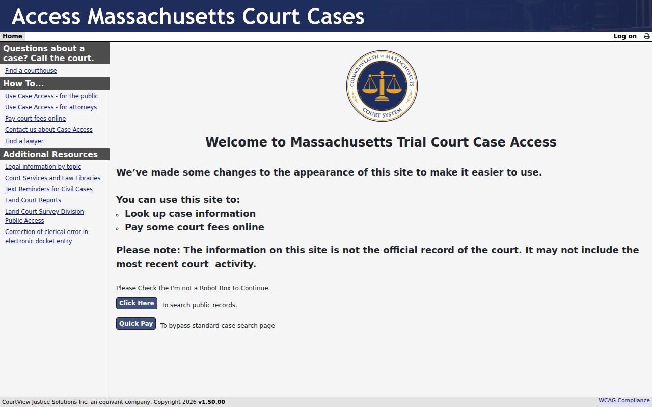 Gloucester resident lookup MassCourts public case search